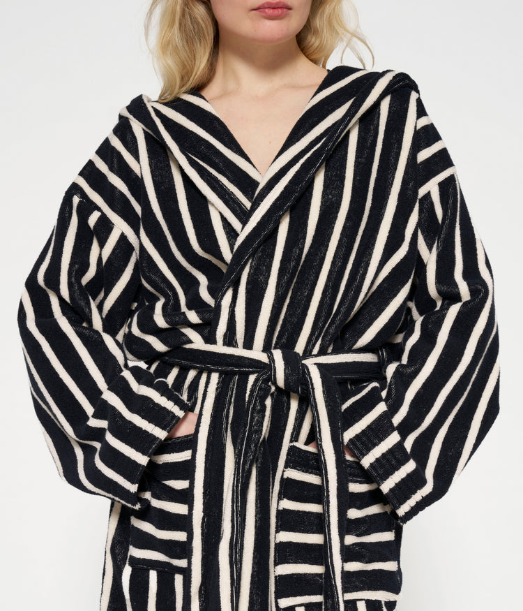 bathrobe stripes | black/ecru