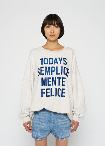oversized statement sweater | soft white melee