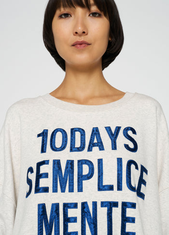 oversized statement sweater | soft white melee
