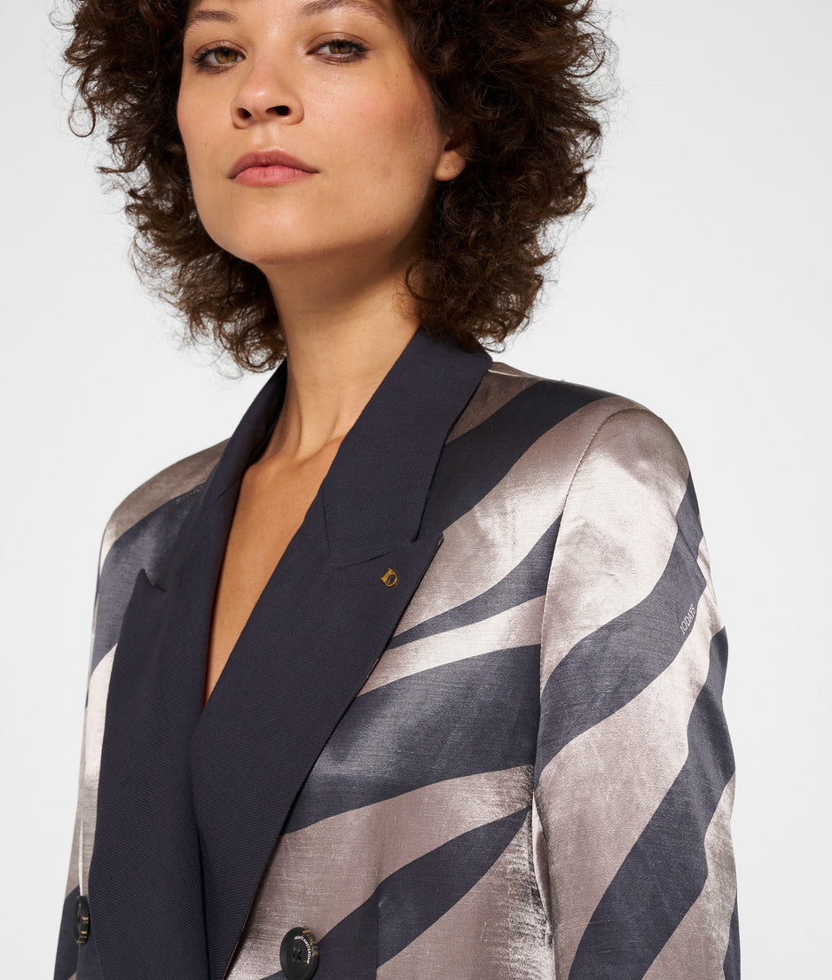satin blazer zebra | warm taupe