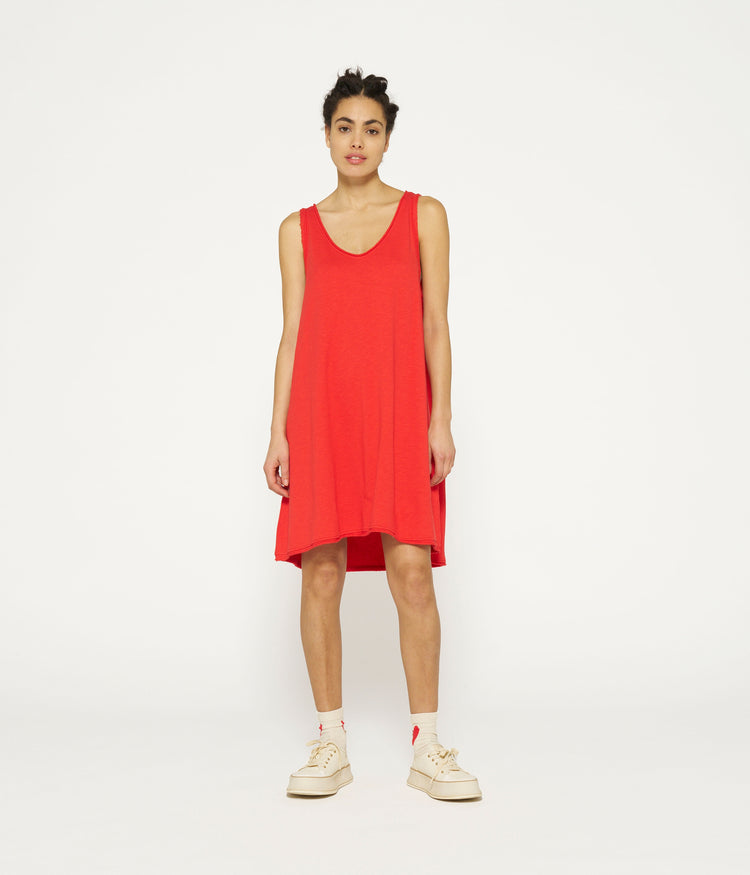 beach dress | poppy red