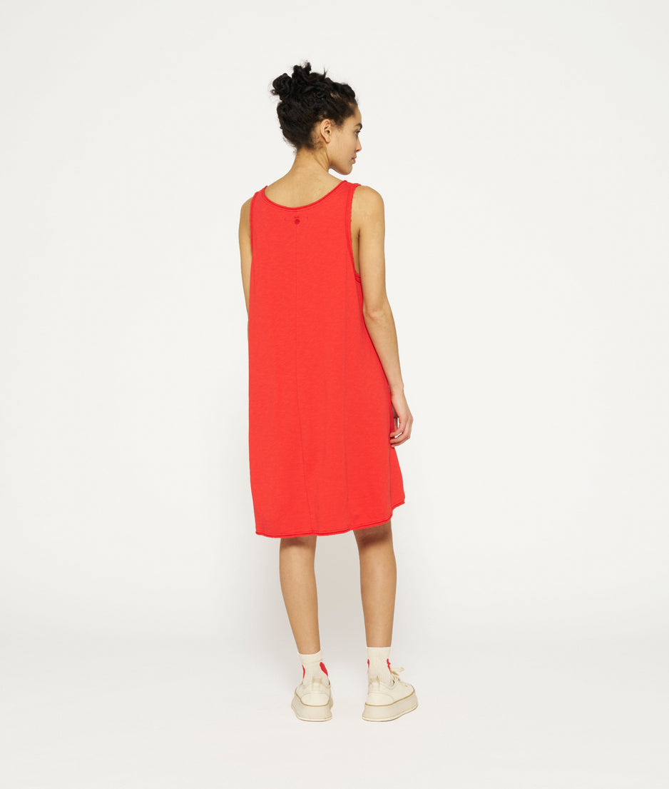 beach dress | poppy red