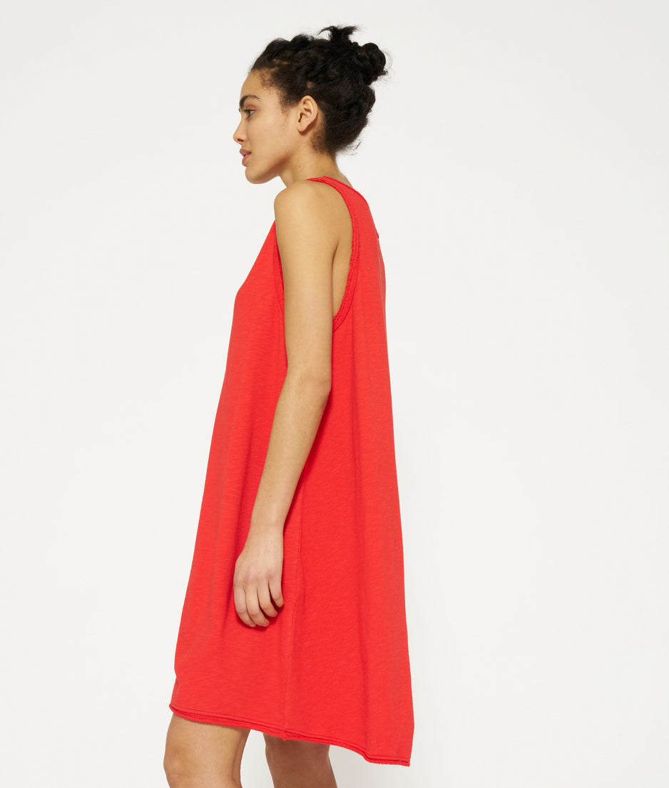 beach dress | poppy red
