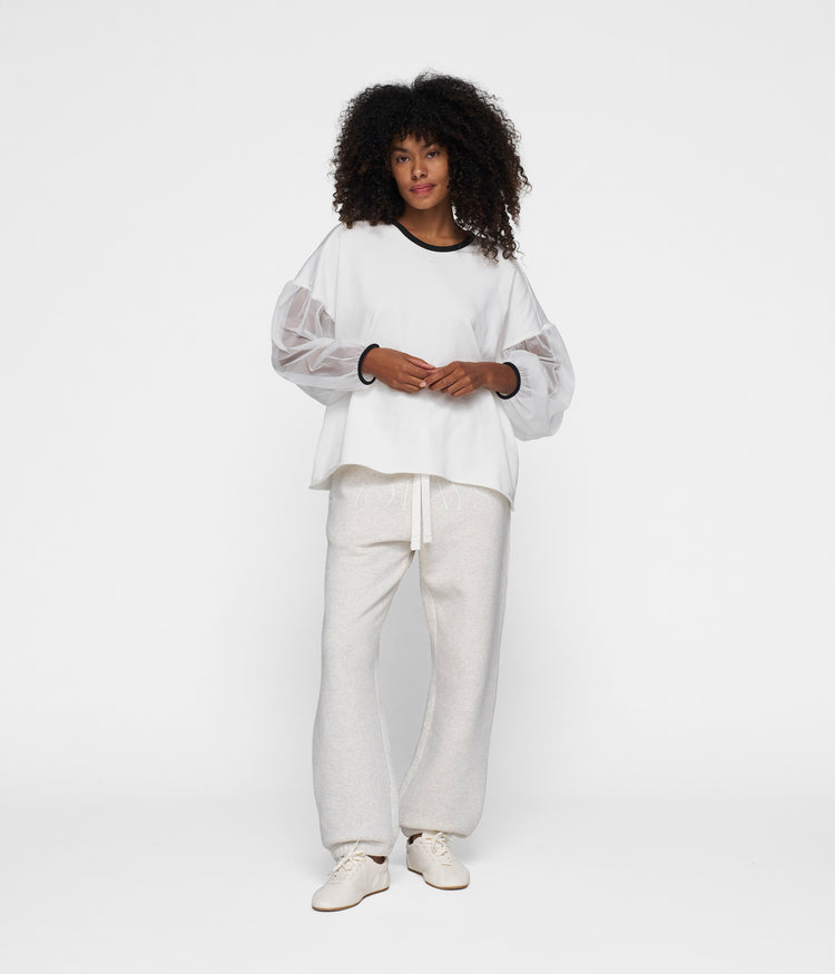 soft sweater tulle sleeves | ecru