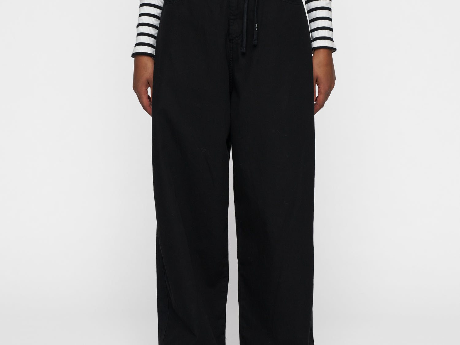 paperbag wide leg pants | black