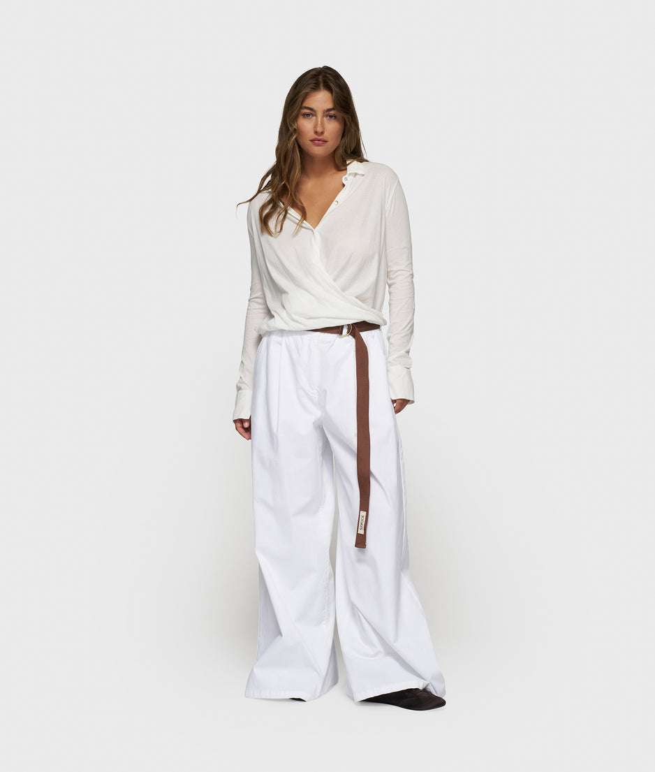 wrap blouse | ecru