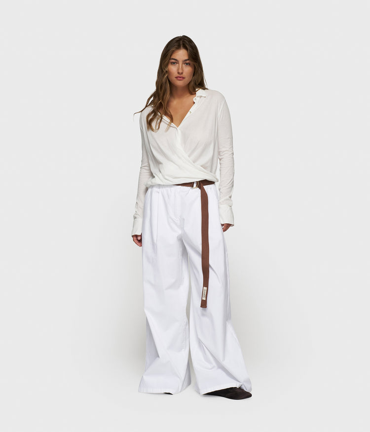 wide pants twill | optic white