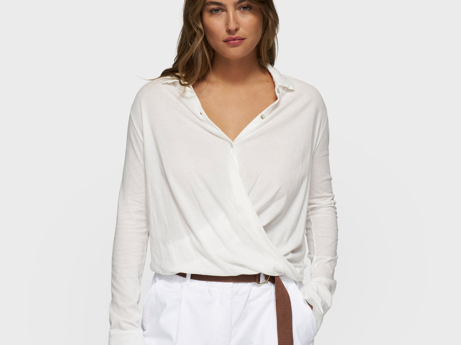 wrap blouse | ecru