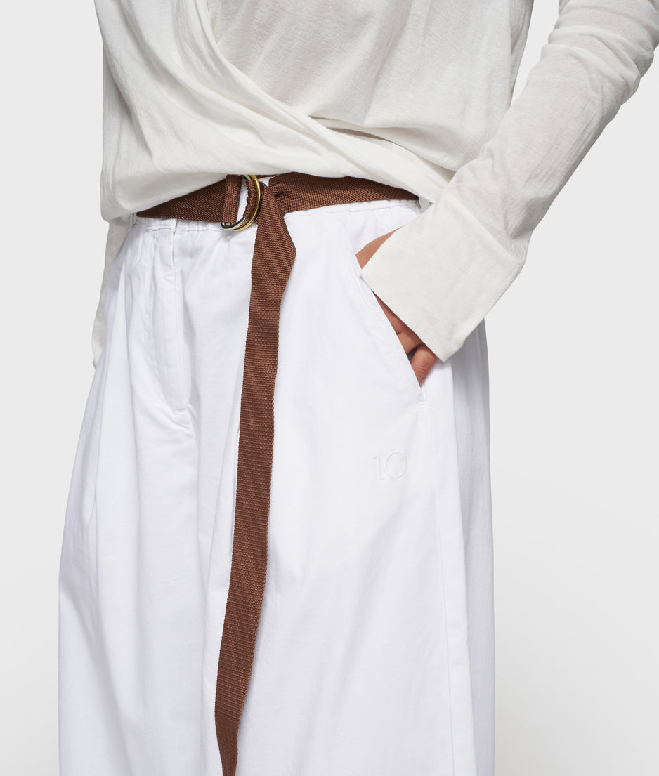 wide pants twill | optic white