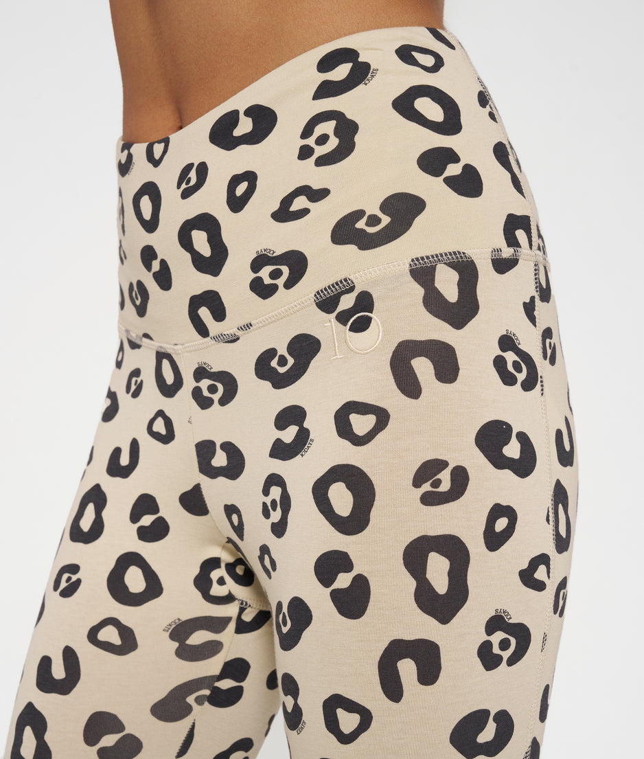 yoga leggings leopard | oyster