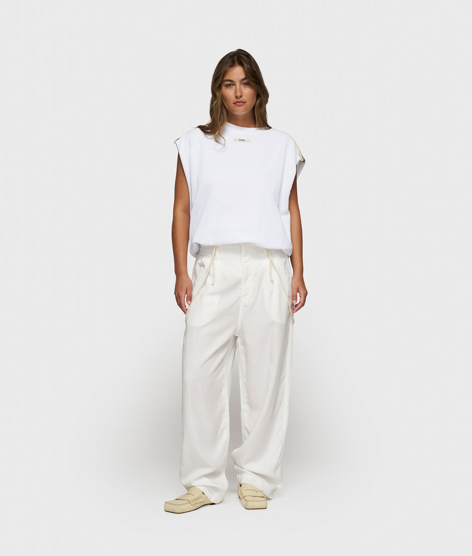 strap salopette twill tencel | ecru