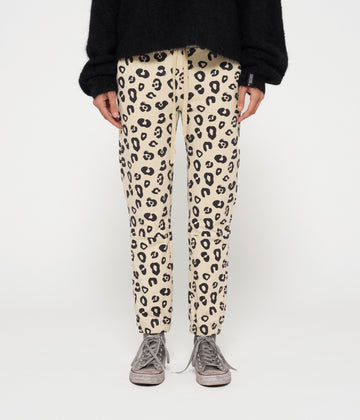 cropped jogger leopard | oyster