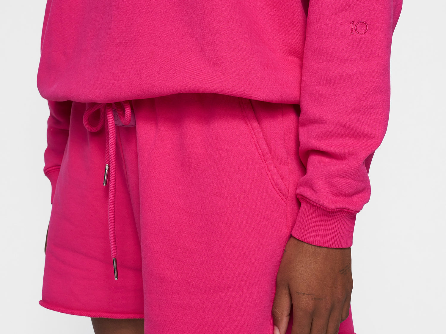cord sweater | neon pink