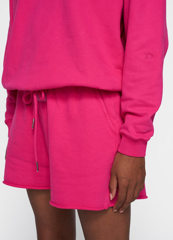 cord sweater | neon pink