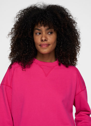 cord sweater | neon pink