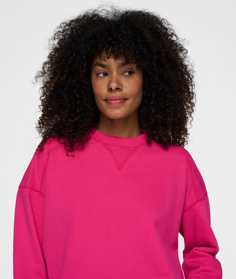 cord sweater | neon pink