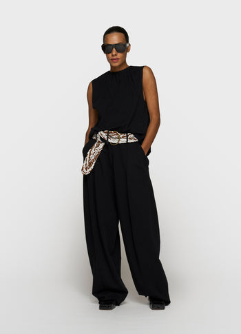 pleated top jersey | black