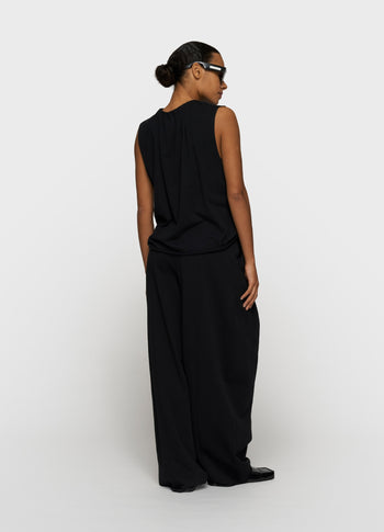 pleated top jersey | black