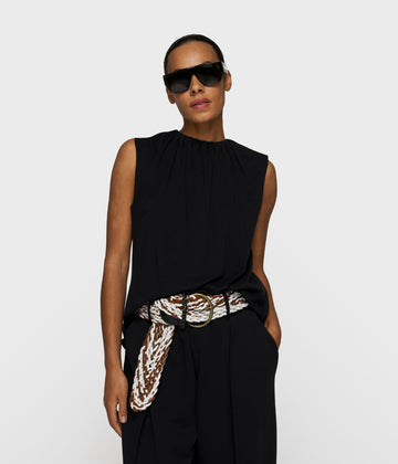 pleated top jersey | black