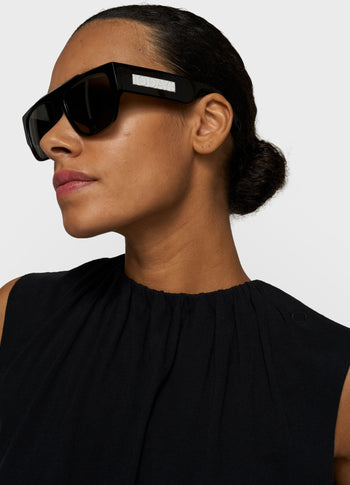 pleated top jersey | black