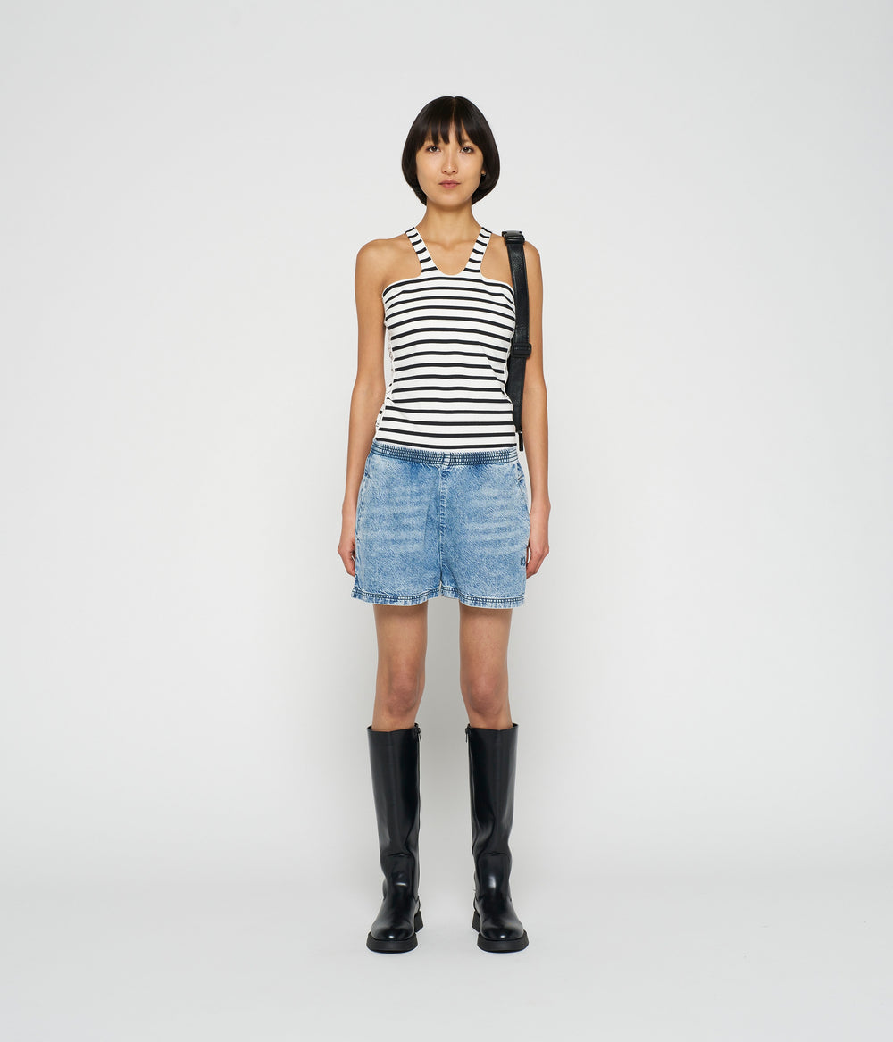 sporty wrapper stripe | ecru/black