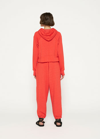 cropped hoodie | poppy red