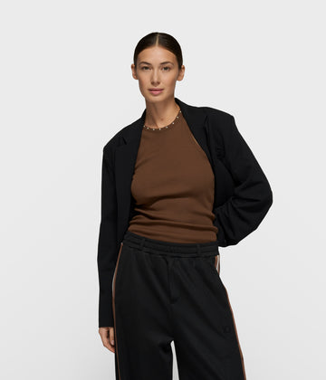 tank top pearls | dark truffle