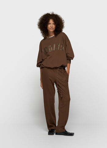 tapered track pants | dark truffle