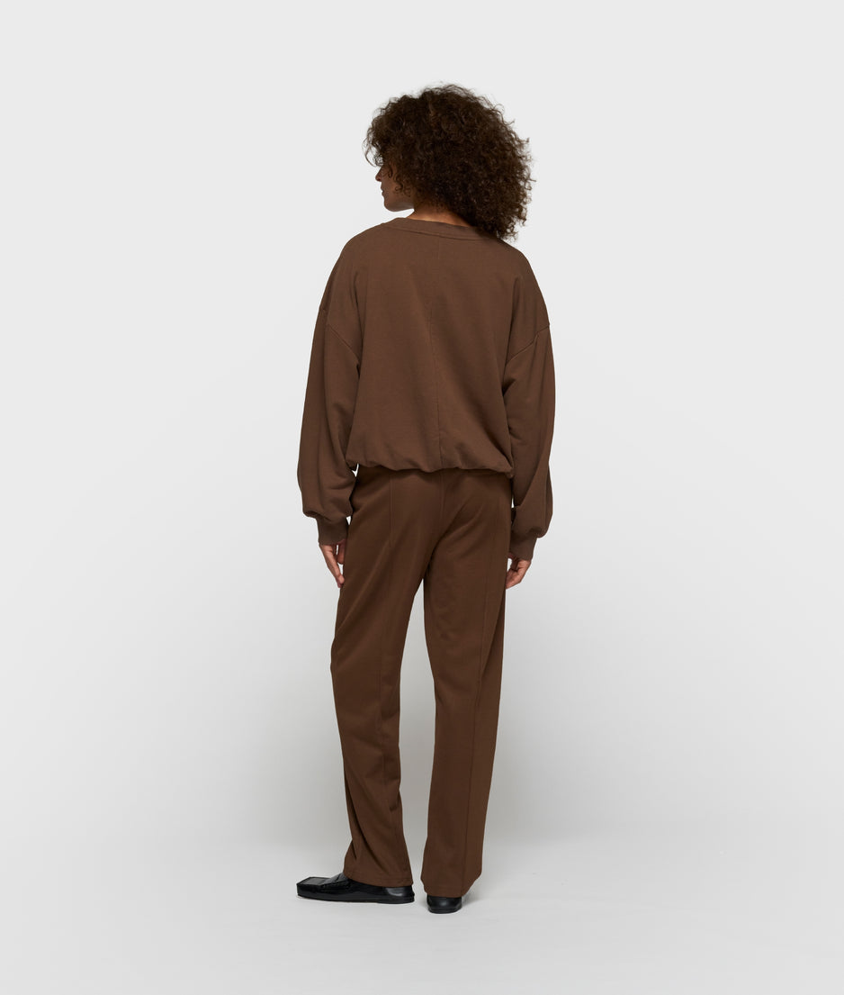 tapered track pants | dark truffle