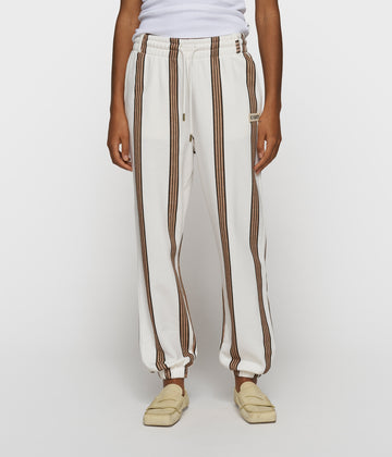 mid jogger stripes | ecru