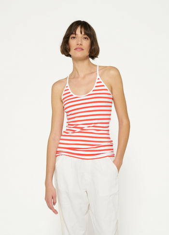 petit wrapper stripes | white/poppy red