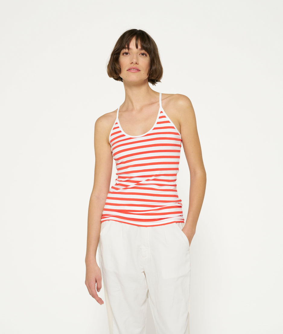 petit wrapper stripes | white/poppy red