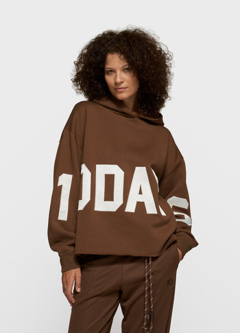 statement logo hoodie | dark truffle