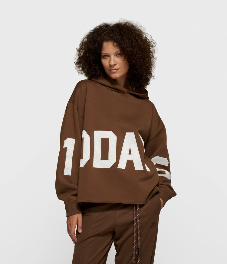 statement logo hoodie | dark truffle