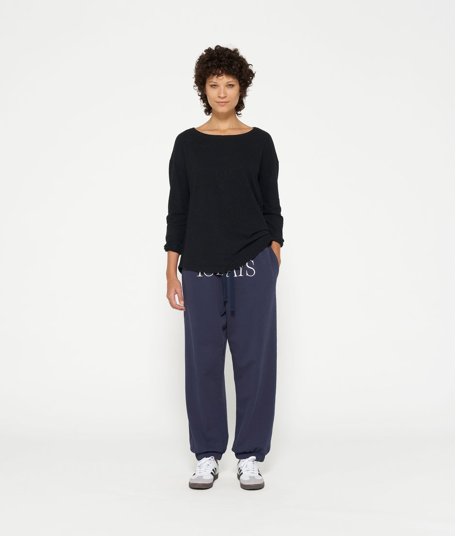 longsleeve tee linen | black