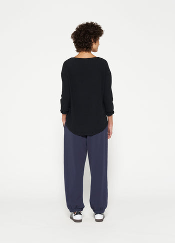 longsleeve tee linen | black