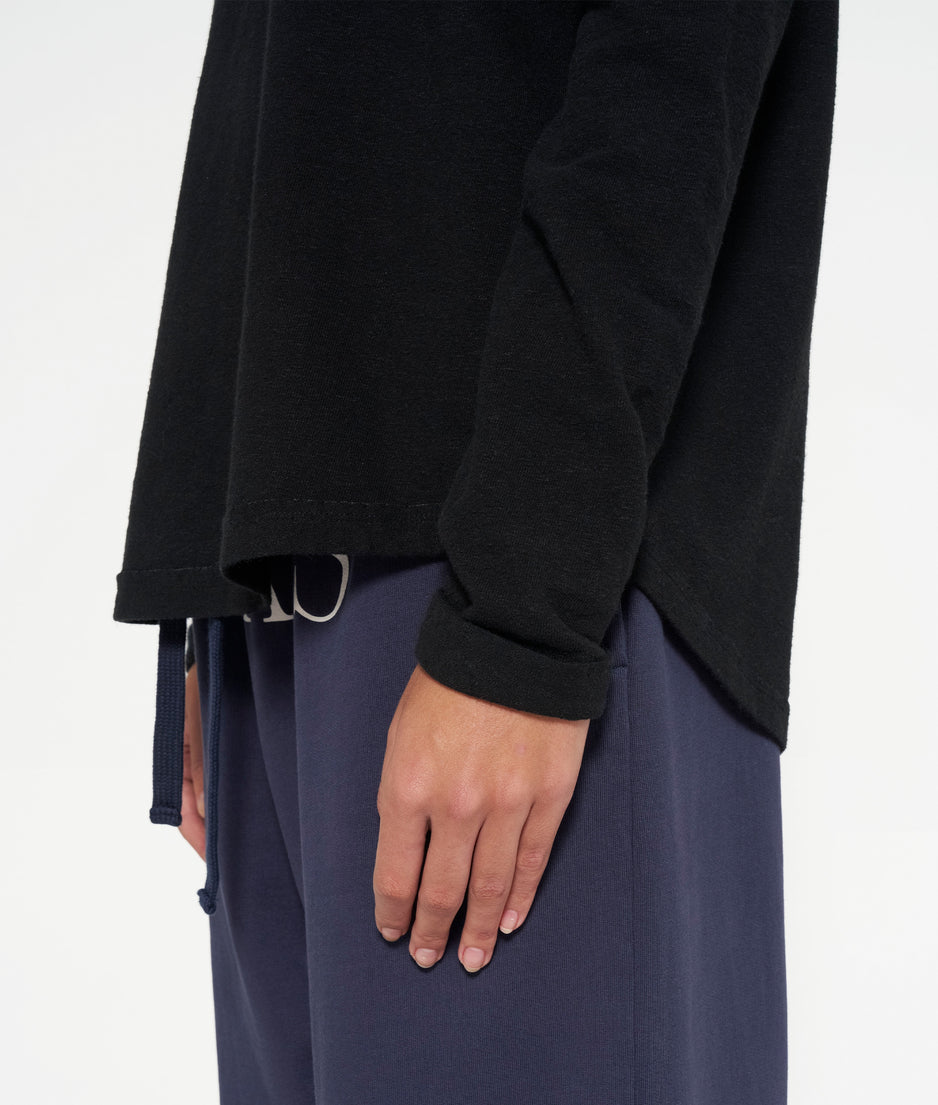 longsleeve tee linen | black