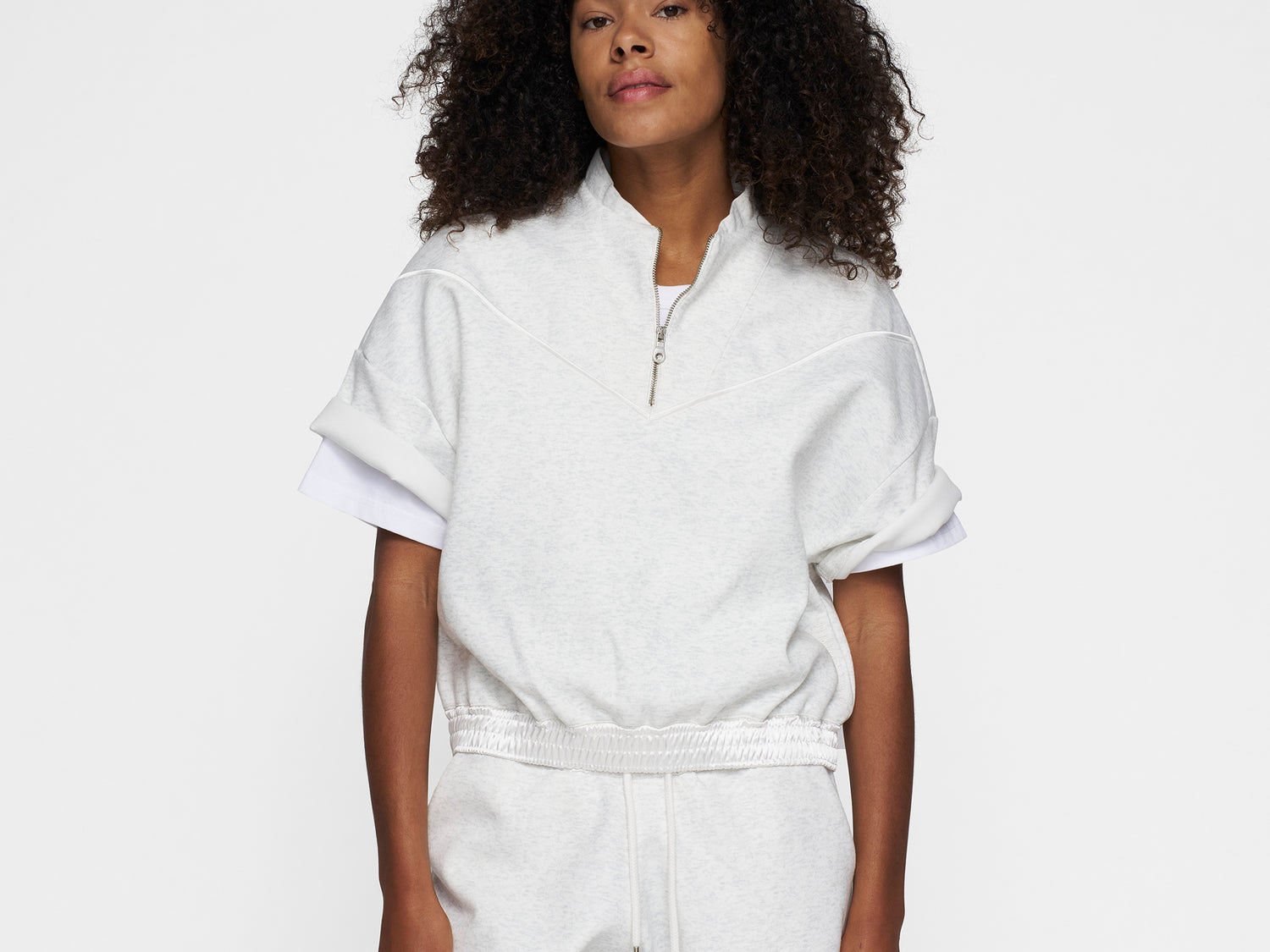 polo sweater neoprene | white melee