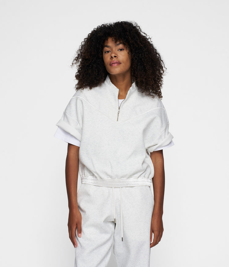 polo sweater neoprene | white melee