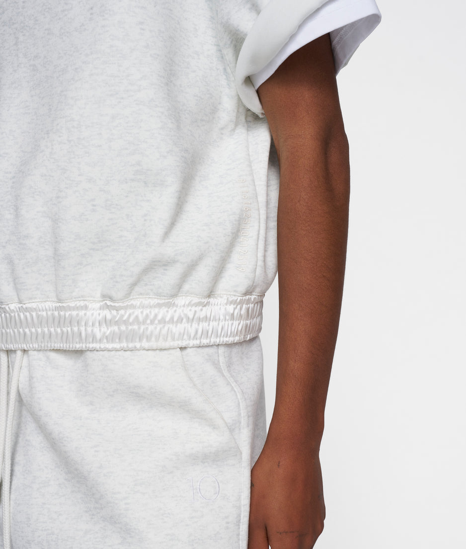 polo sweater neoprene | white melee