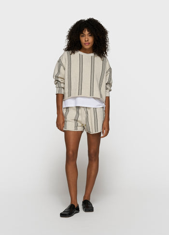 easy sweater stripes | soft white melee