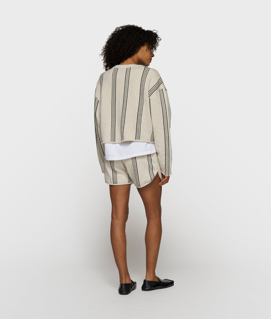 easy sweater stripes | soft white melee