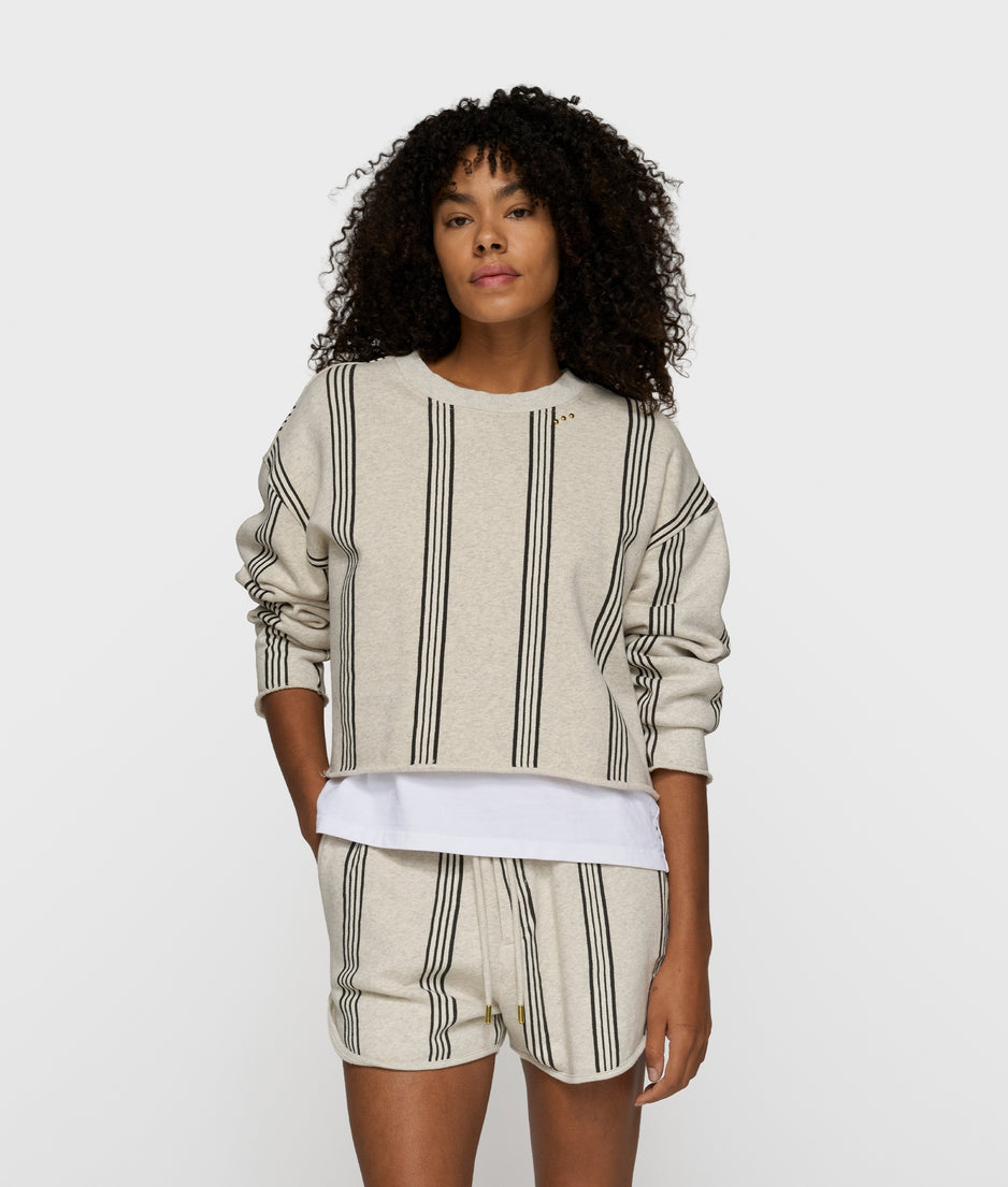 easy sweater stripes | soft white melee