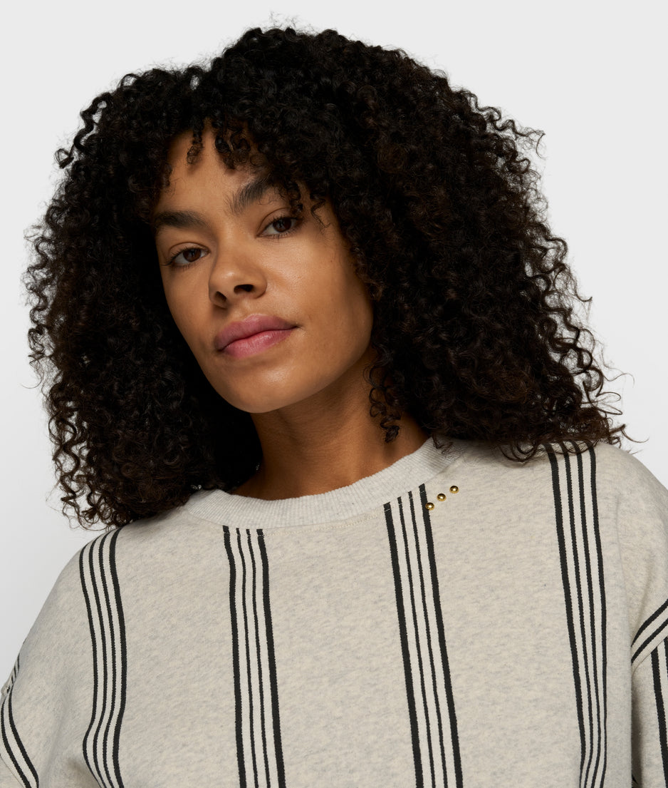 easy sweater stripes | soft white melee