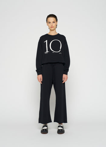 flared jogger | black