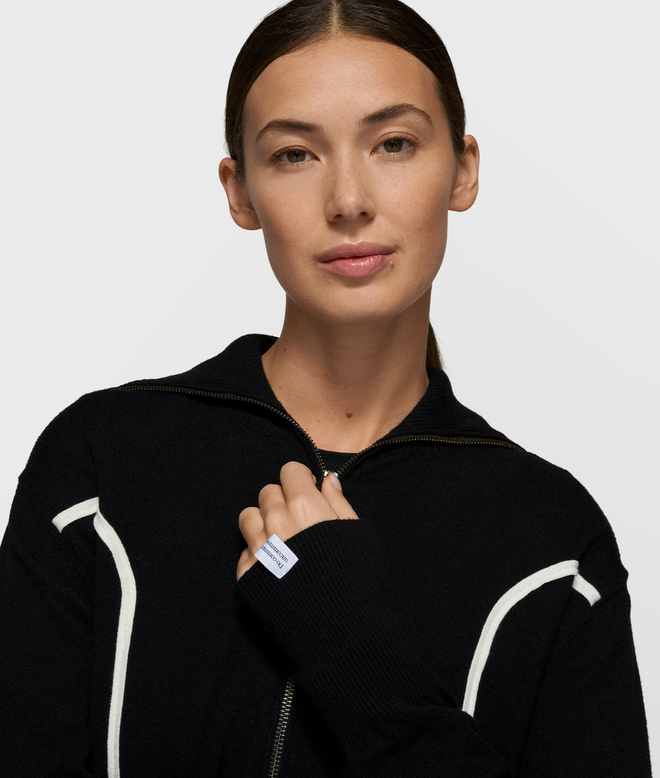 slim knit cardigan | black