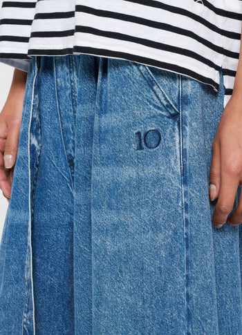 flowy denim pants | blue denim