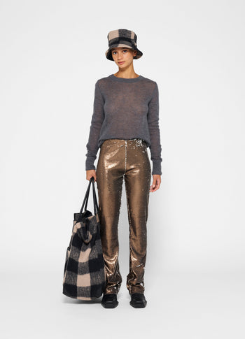 pants sequins | warm taupe