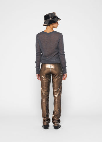 pants sequins | warm taupe