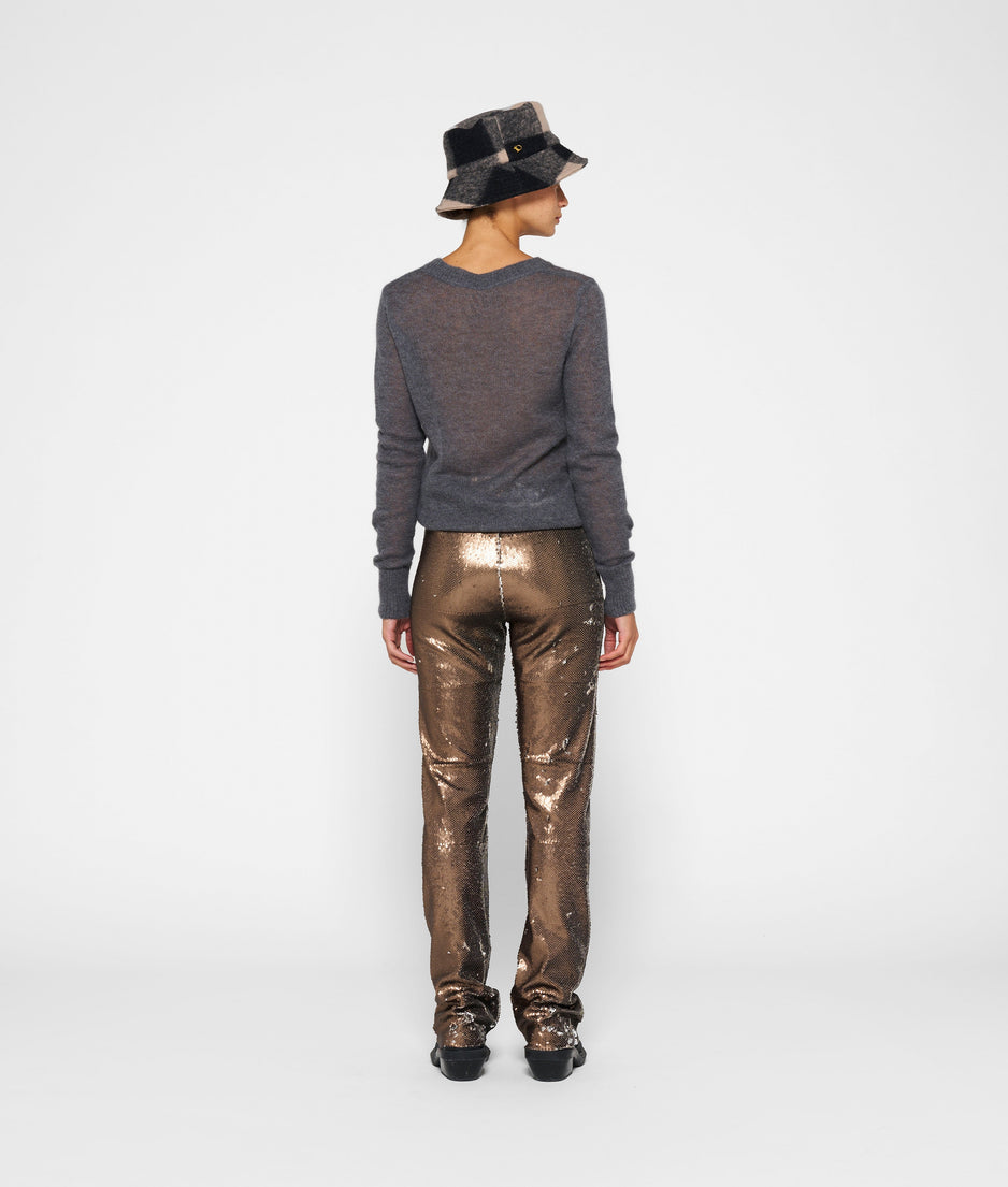pants sequins | warm taupe